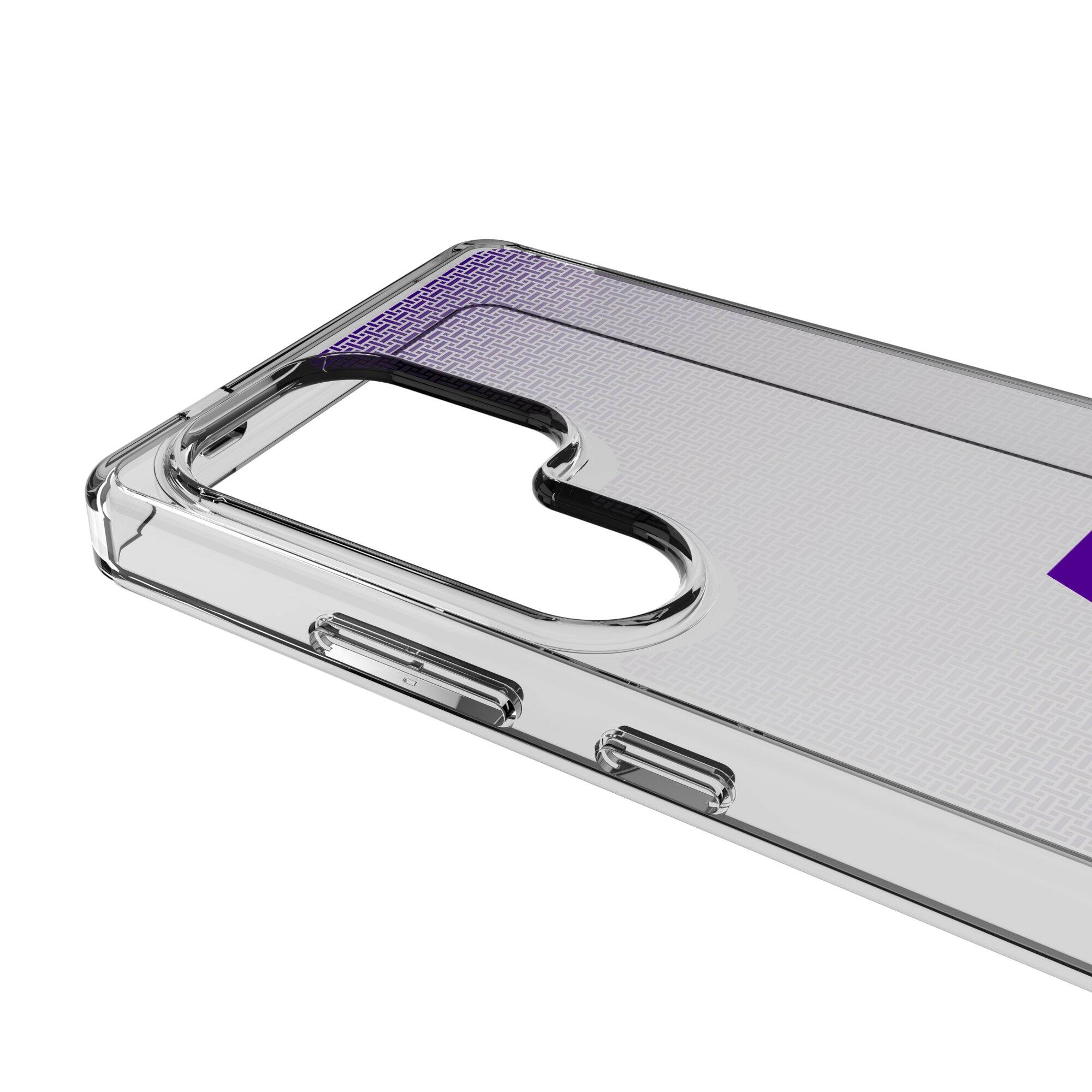 Alt View 2. Keyscaper - Utah Jazz Linen Logo Galaxy Clear Case - S23 Ultra - Multicolor.