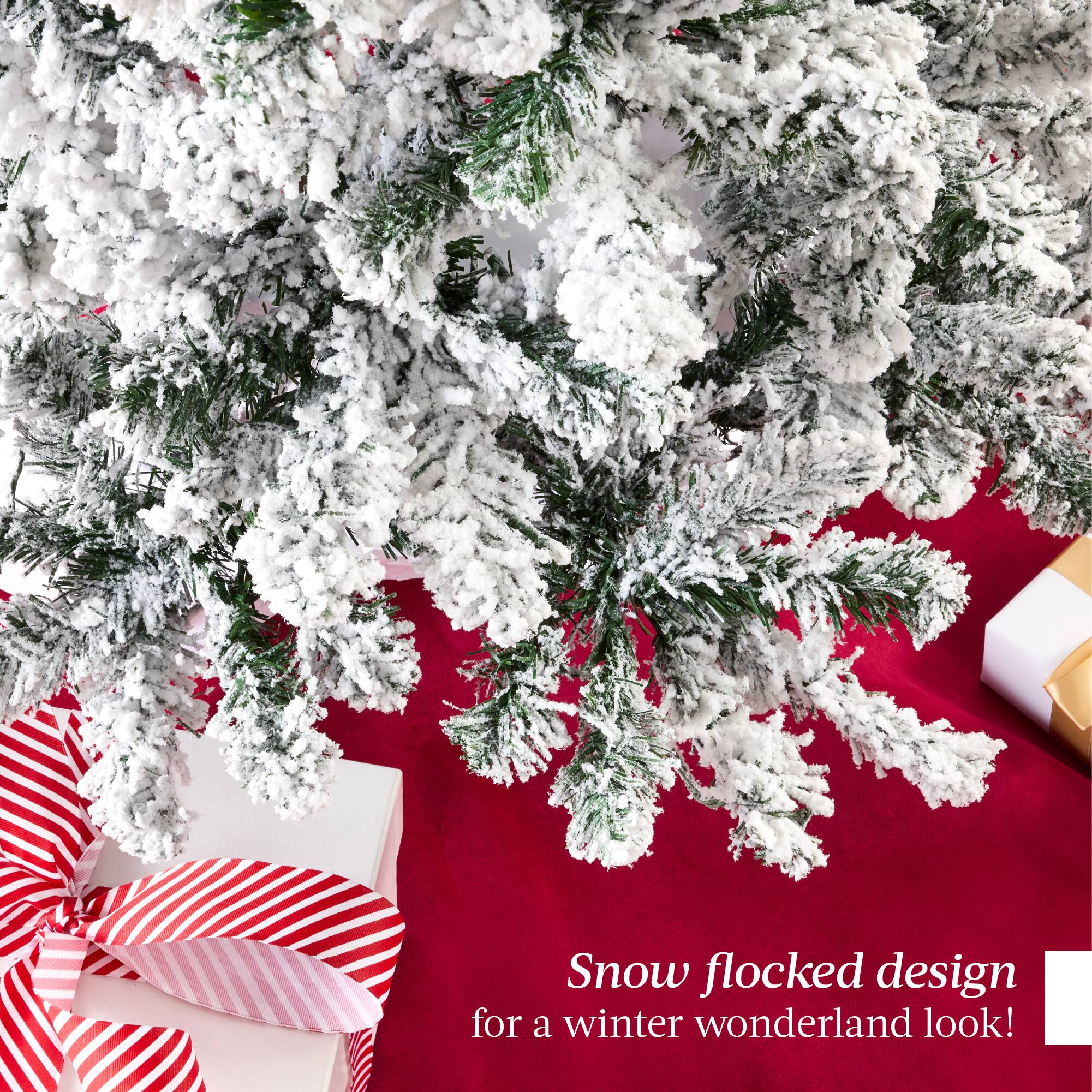 Snow flocked design for a winter wonderland look!