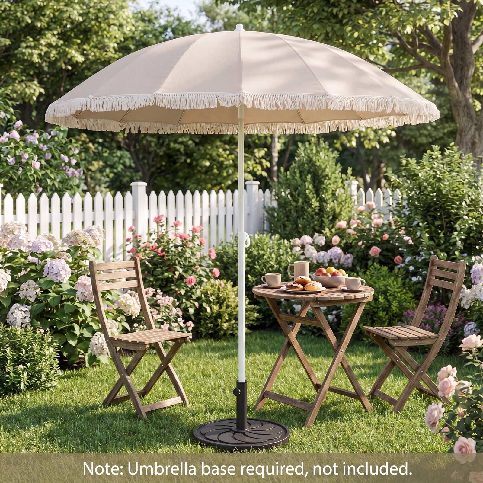 Note: Umbrella base required, not included.