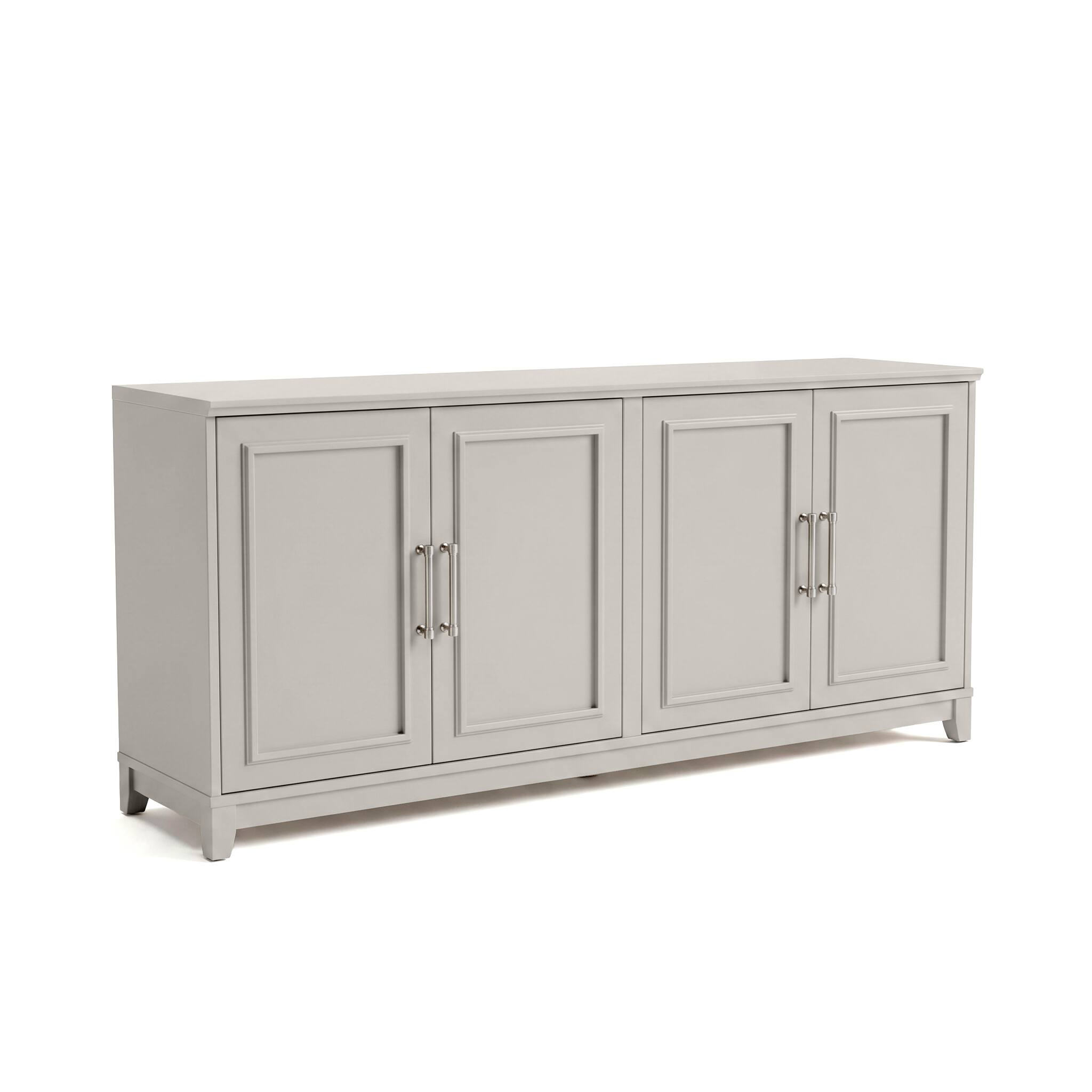 Alt View 1. Martha Stewart - Wooden TV Stand-Adjustable Shelves-Solid Wood Frame/Legs - Sharkey Gray/Brushed Stainless Steel Hardware.