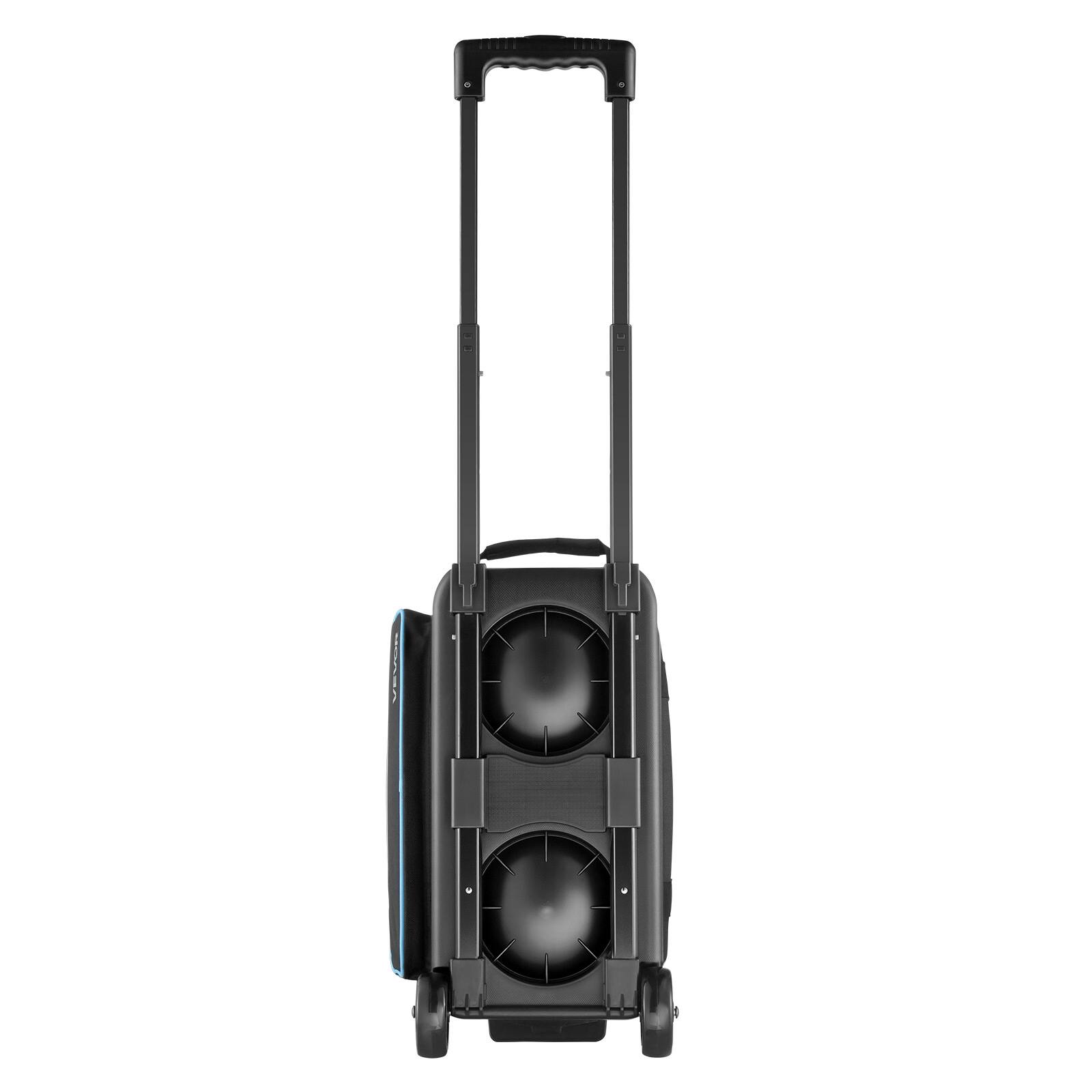 Alt View 5. VEVOR - Bowling Ball Bag, 2 Ball Double Roller Bowling Bag with Wheels, Featuring a Separate Compartment for Shoes - Black;Blue.