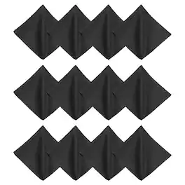 Unique Bargains - 12pcs Microfiber Cleaning Cloth 8x8 inch for Glasses Screens Phones Lenses - Black