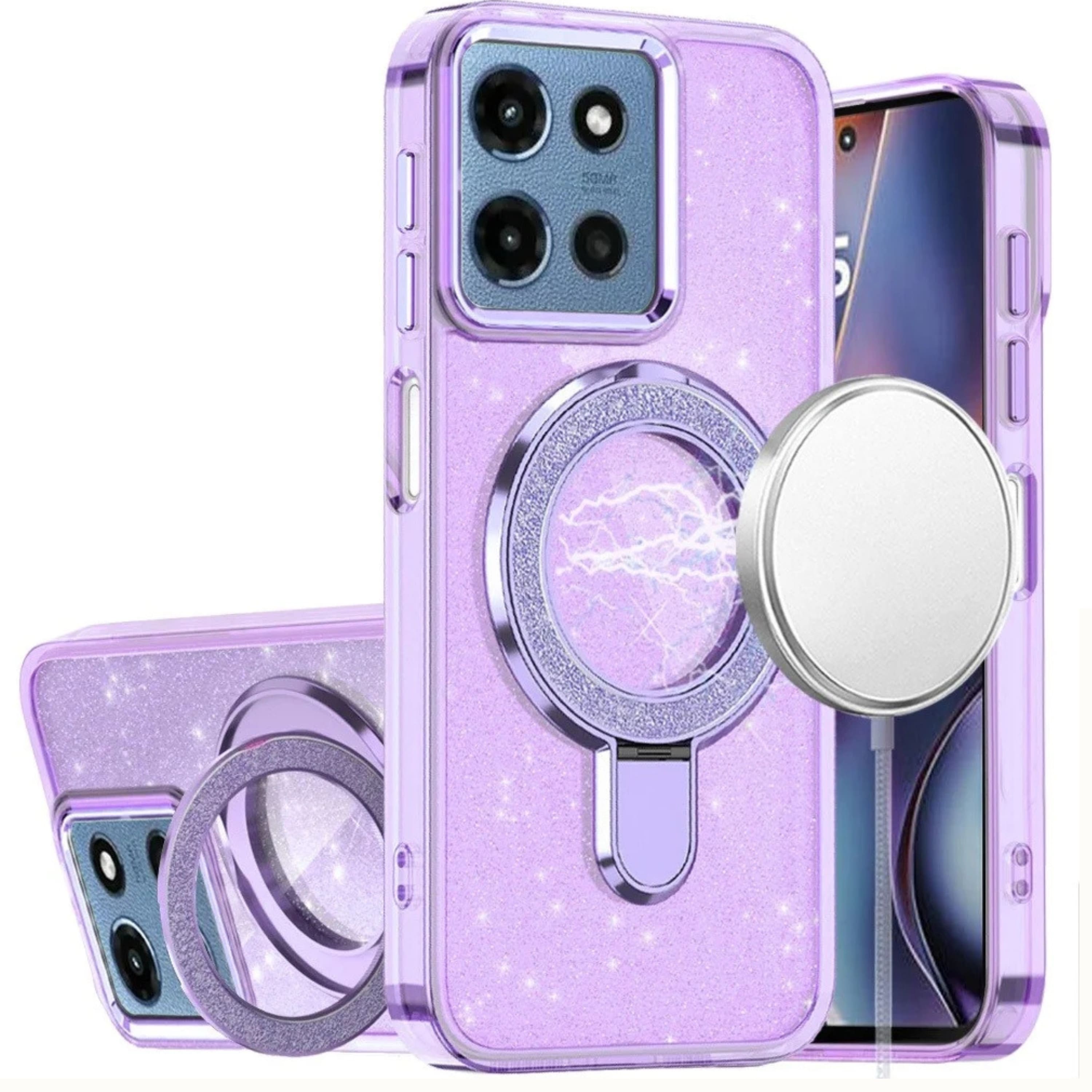 Kitcheniva - Translucent Glitter Protective Case With Tempered Glass For Moto G 2026 - Purple price history on PriceWatchPro