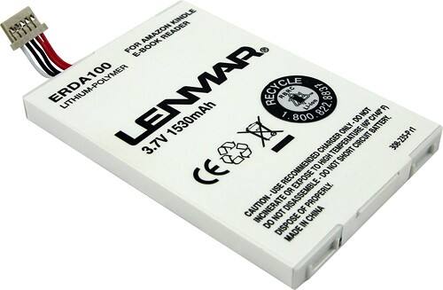 Front Standard. Lenmar - Lithium-Polymer Battery for Kindle.