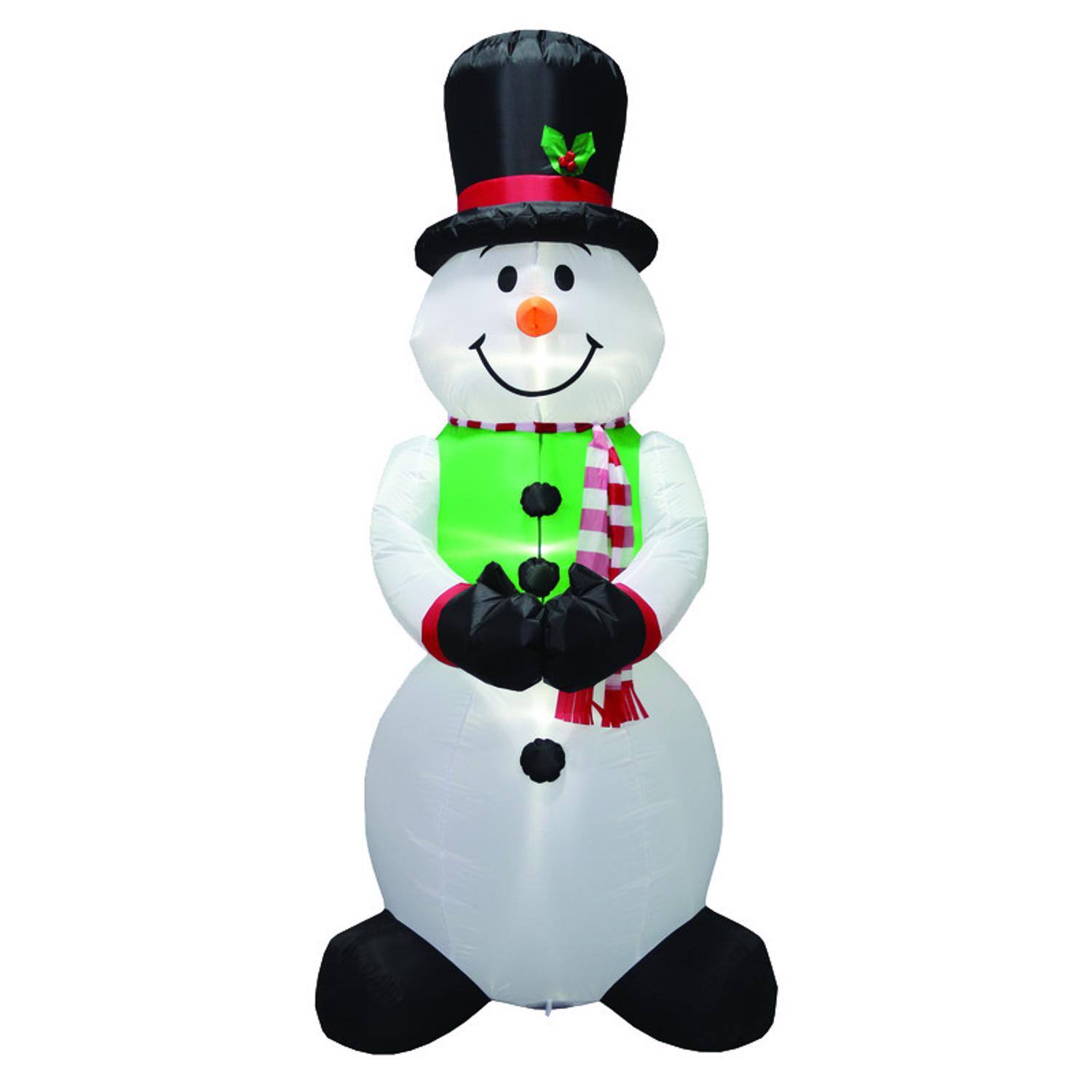 Front. Celebrations - Celebrations Snowman 8 ft. Inflatable - Multicolored.