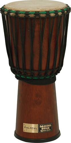 Front. Tycoon Percussion - Dancing Drum Signature Series 9" Siam Oak Djembe - Brown.