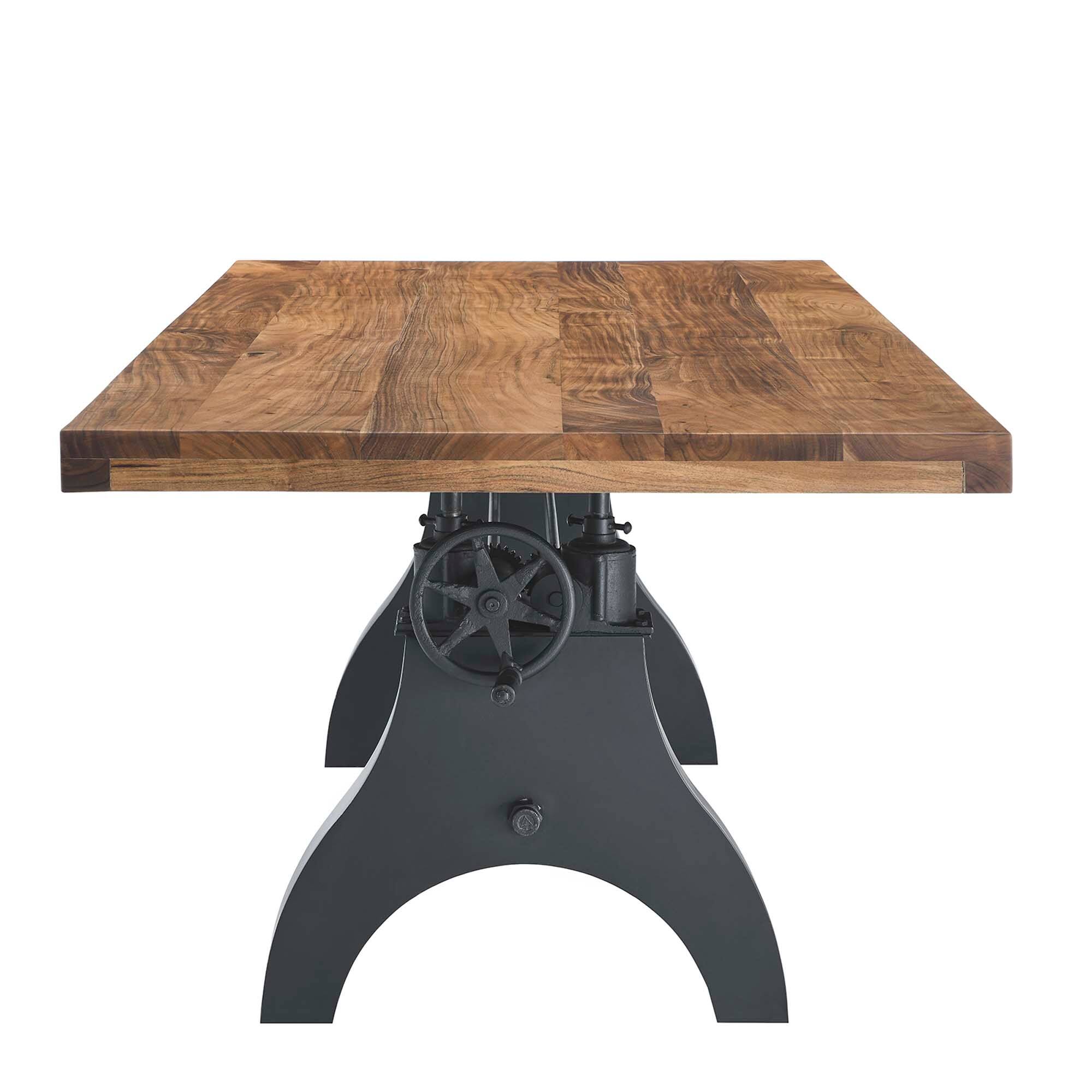 Alt View 1. Modway - Genuine 96" Crank Adjustable Height Dining and Conference Table by Modway - Black Natural.