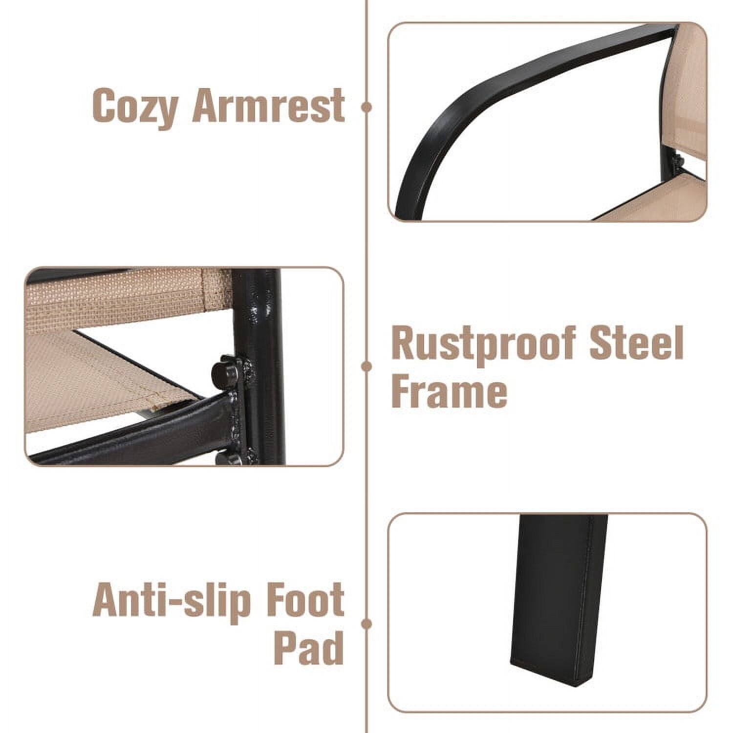 Cozy Armrest  
Rustproof Steel Frame  
Anti-slip Foot Pad