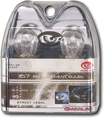 Front Standard. Redline - Type 1157 Xenon Replacement Bulbs (2-Pack) - Clear.