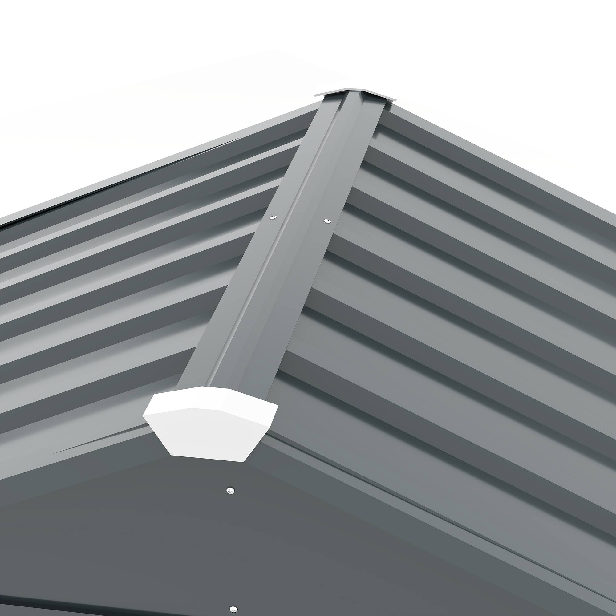 Alt View 6. Mondawe - 2-in-1 Small Galvanized Iron Storage Garden Shed with a solid lock system - Dark Gray.