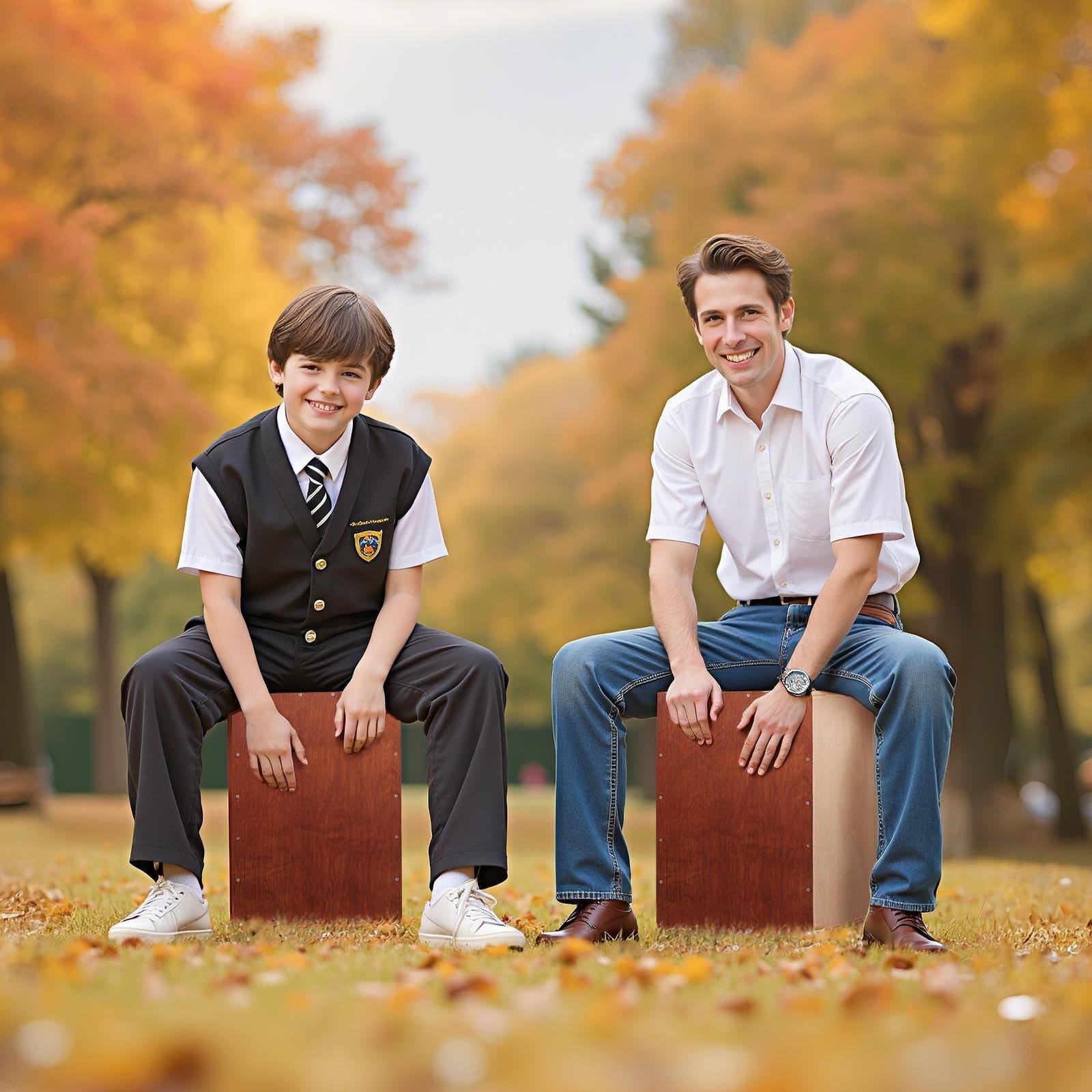 Alt View 1. Glintex - Cajon Box Drum Wooden Birchwood Percussion with Snare Wires and Travel Bag, Portable Instrument - Brown.