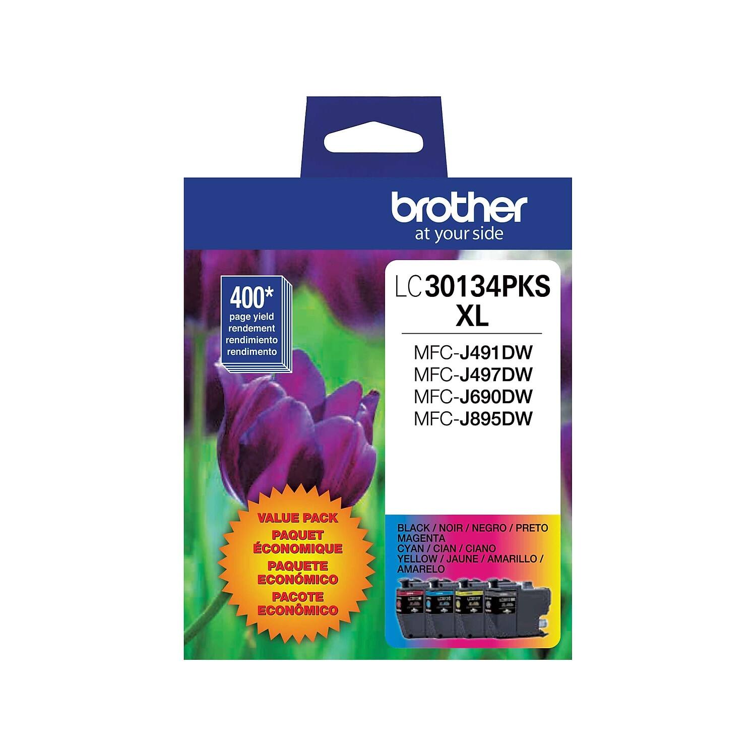 Brother - LC30134PKS High Yield Ink Cartridges, 4/Pack - Assorted Colors