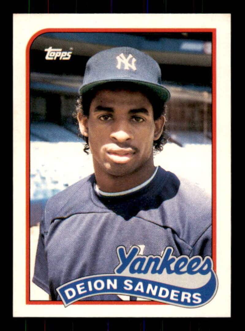 Deion Sanders Rookie Card Baseball 1989 Topps #110T
