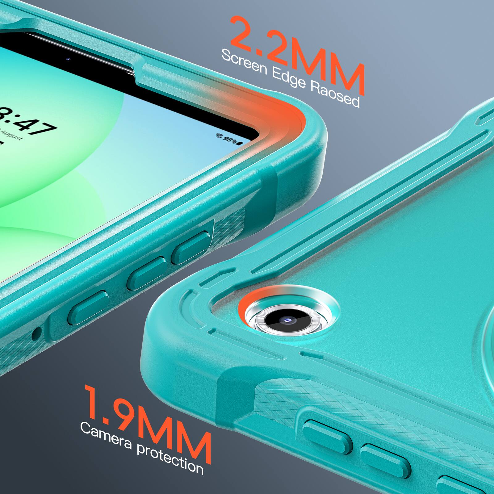2.2MM Screen Edge Raised  
1.9MM Camera protection