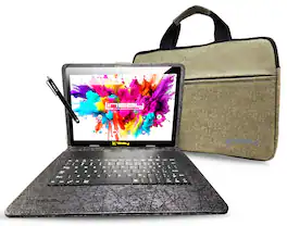 LINSAY - 10.1" Octa Core 128GB Storage Android 15 with Unique Oracle Keyboard Case and Tablet Briefcase - Black