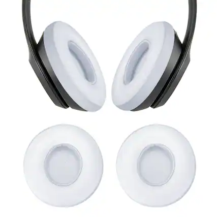 Front. Unique Bargains - 2pcs Universal Wireless Ear Pads Replacement Cushions 2.9x2.6 Inch High Density for Headphones Gaming - White.