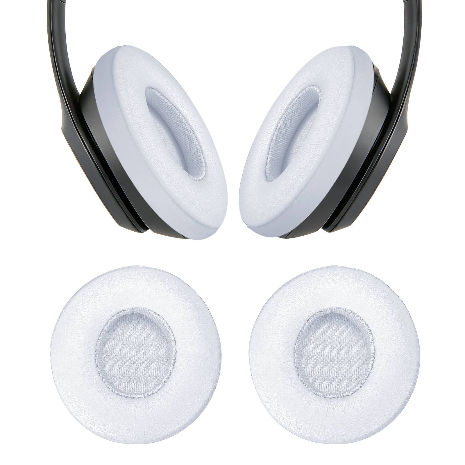 Front. Unique Bargains - 2pcs Universal Wireless Ear Pads Replacement Cushions 2.9x2.6 Inch High Density for Headphones Gaming - White.