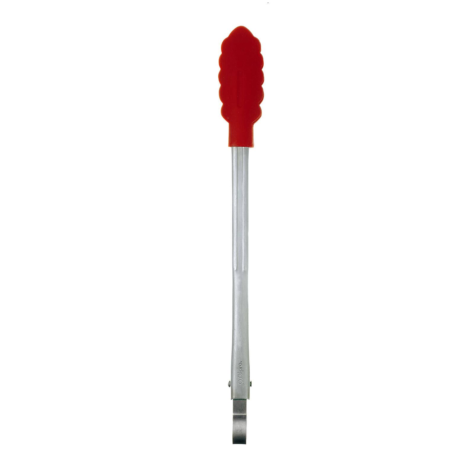 Alt View 1. Cuisipro - 9.5 Inch Silicone Locking Tongs, Red - Red.