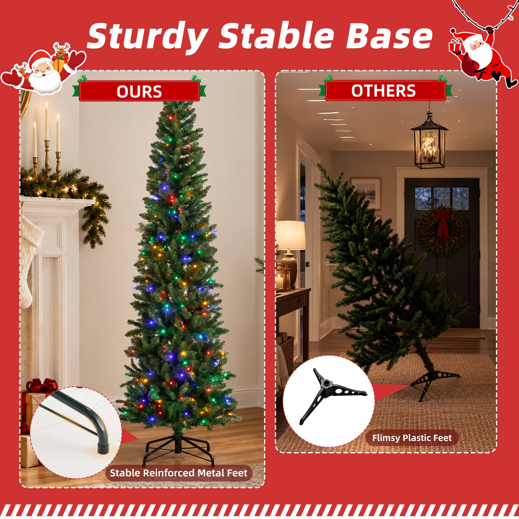 Sturdy Stable Base

OURS
Stable Reinforced Metal Feet

OTHERS
Flimsy Plastic Feet