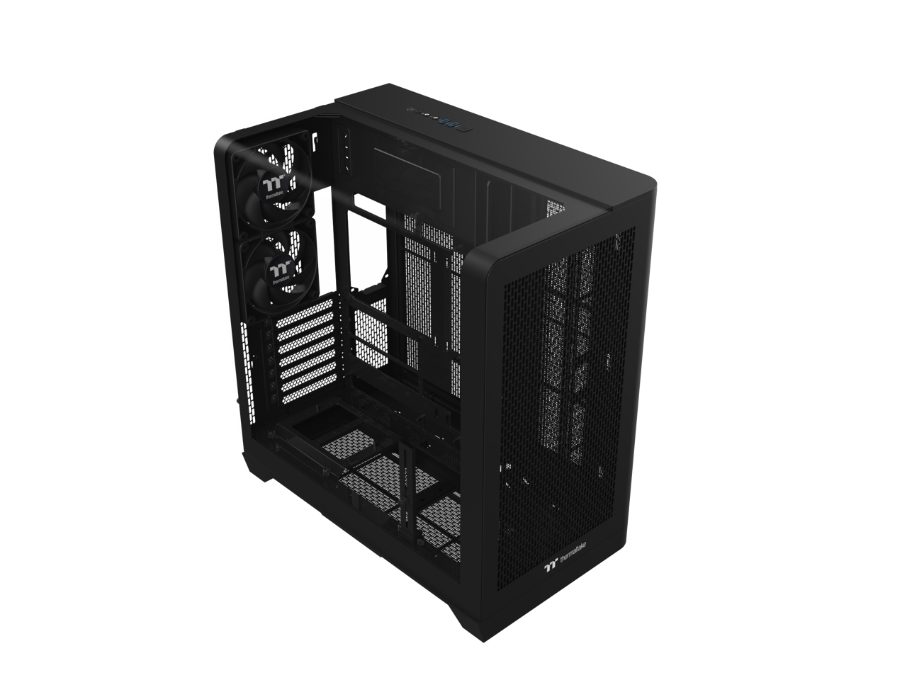 Thermaltake - View 390 Air; Mid Tower; 2x120mm Fans; 360mm Rad; 420mm GPU; Hidden Connectors; Rotatable Slots; Black - Black