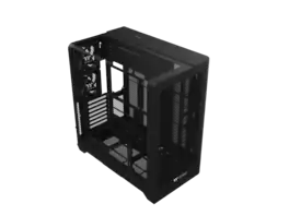 Thermaltake - View 390 Air; Mid Tower; 2x120mm Fans; 360mm Rad; 420mm GPU; Hidden Connectors; Rotatable Slots; Black - Black