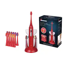Pursonic - 15-Piece Electric Sonic Toothbrush - Red
