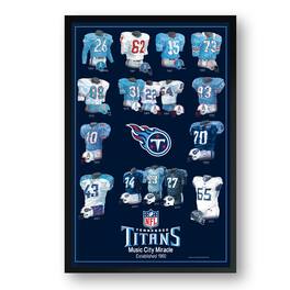 Sporticulture - Tennessee Titans 27" x 39" Uniform Heritage Framed Art Print - Multicolor