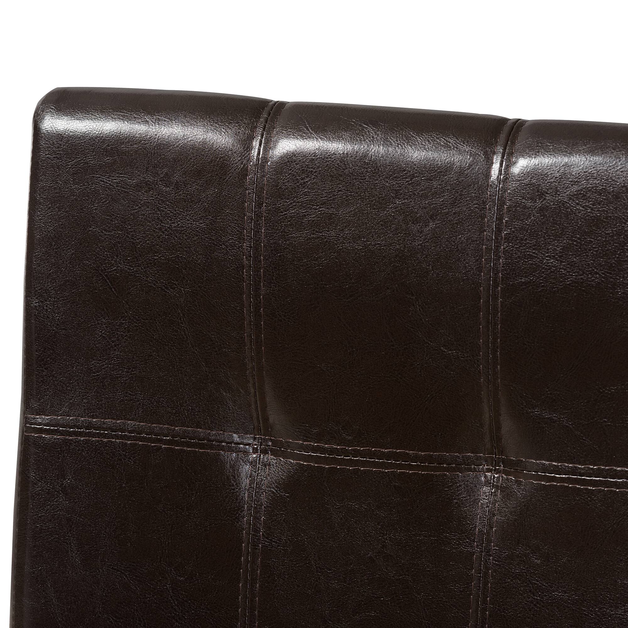 Back. Baxton Studio - Set of 2 Avery Modern and Contemporary Faux Leather Upholstered Dining Chairs - Dark Brown.