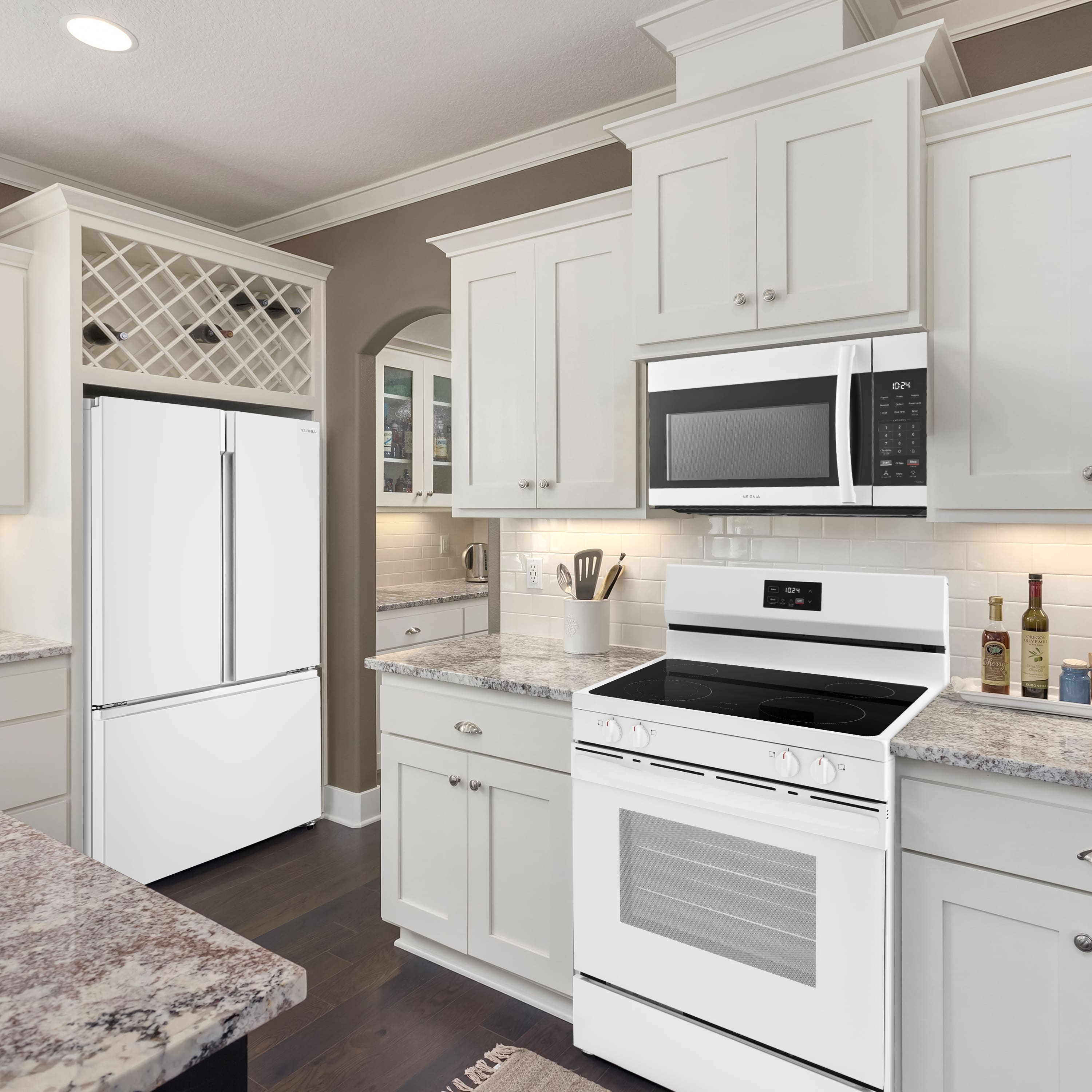 Alt View 8. Insignia™ - 1.7 Cu. Ft. Over-the-Range Microwave with 2-Stage Cooking - White.