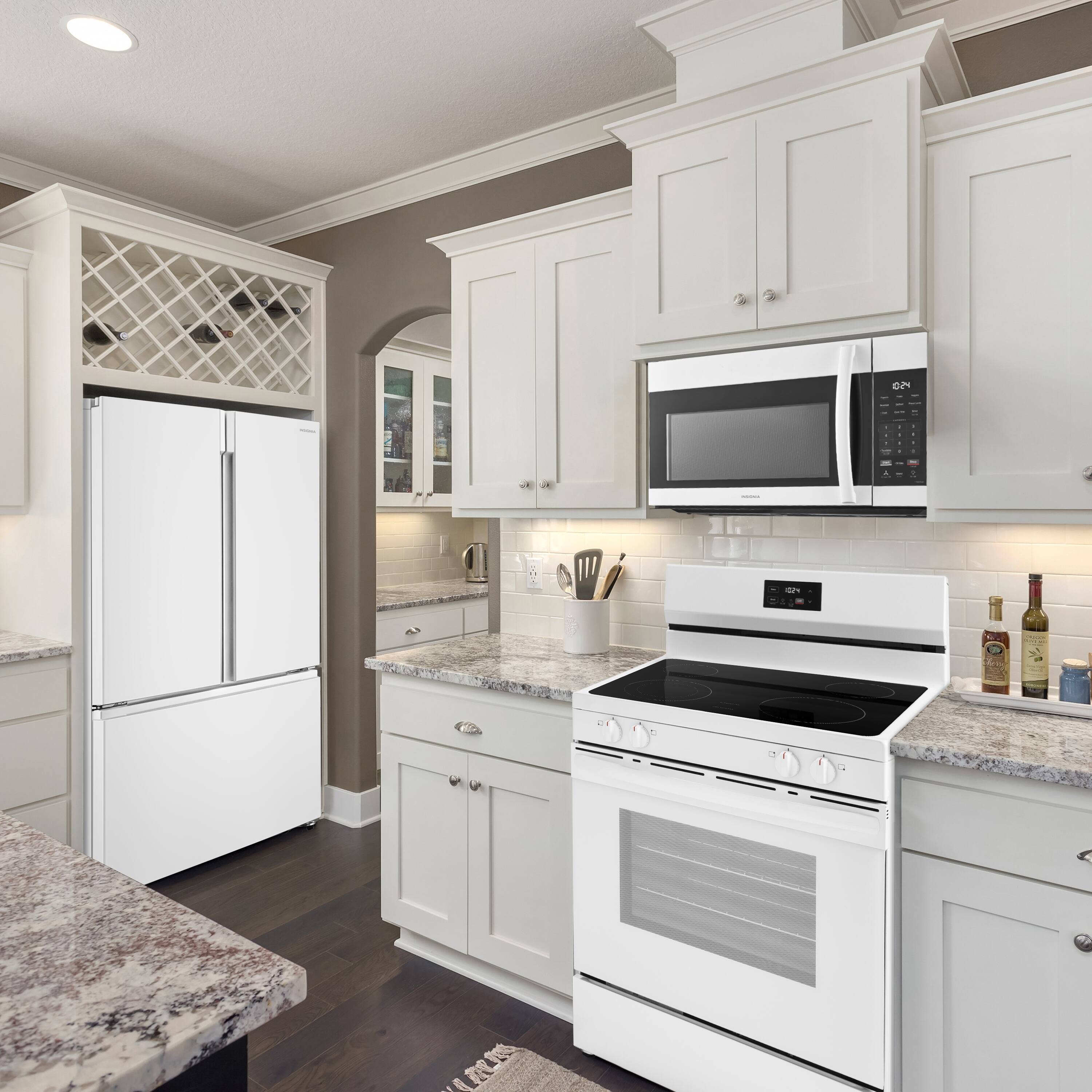 Alt View 8. Insignia™ - 1.7 Cu. Ft. Over-the-Range Microwave with 2-Stage Cooking - White.