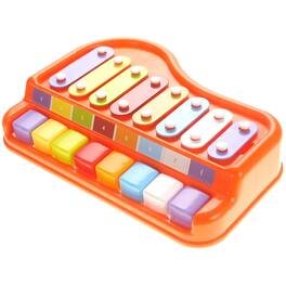 JuzToys - 2 in 1 Baby Piano Xylophone for Toddlers 1-3, Keyboard Baby Xylophone Piano, Educational Musical Toy for Kids - Orange
