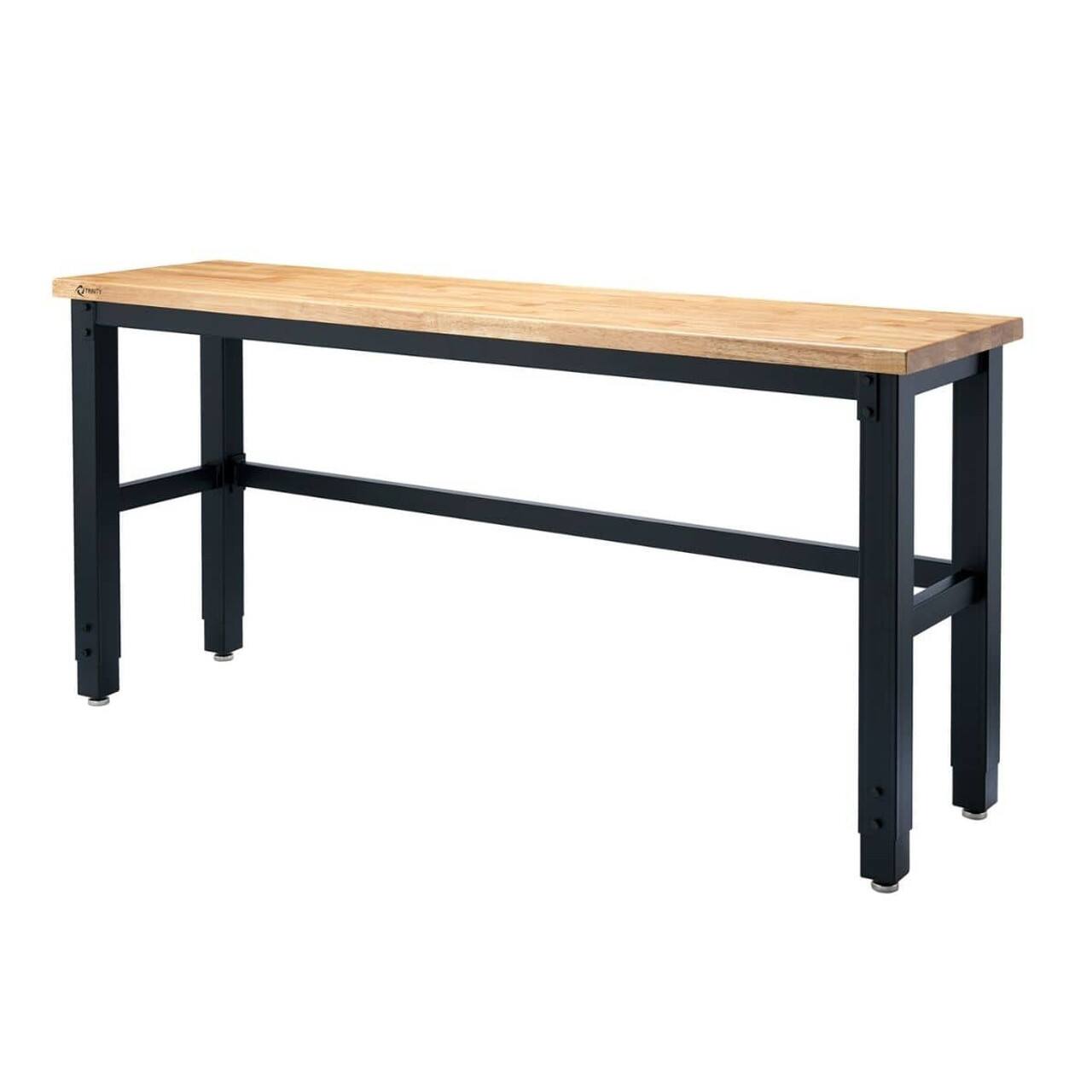 Left. TRINITY - TRINITY | 72x19 | Wood Top Workbench - Black.