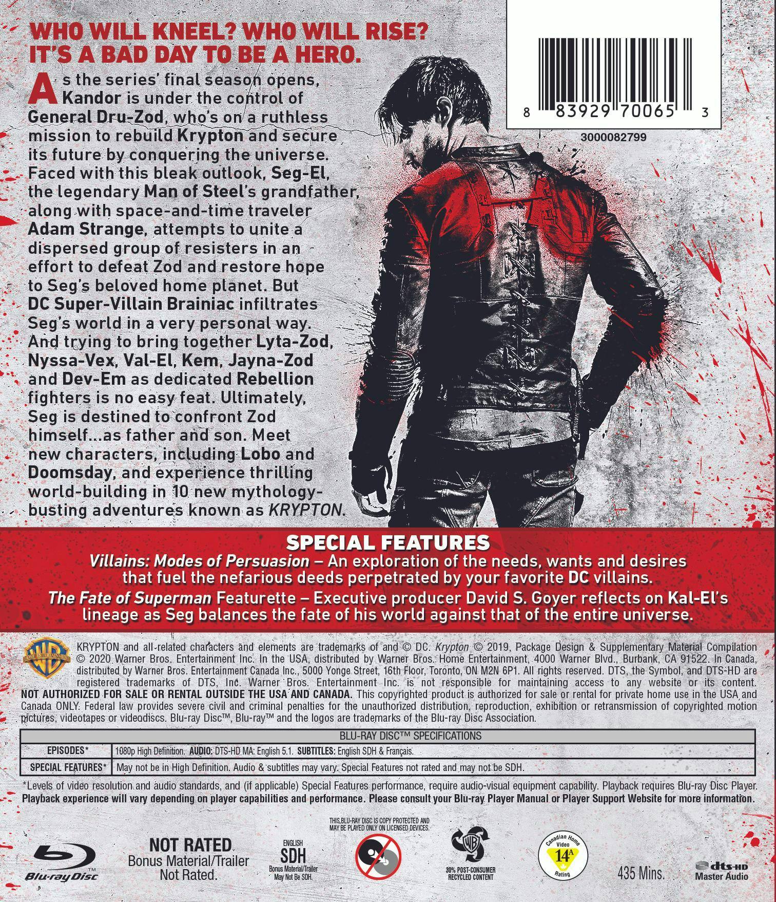 Back. Krypton: The Complete Second & Final Season [Blu-ray].