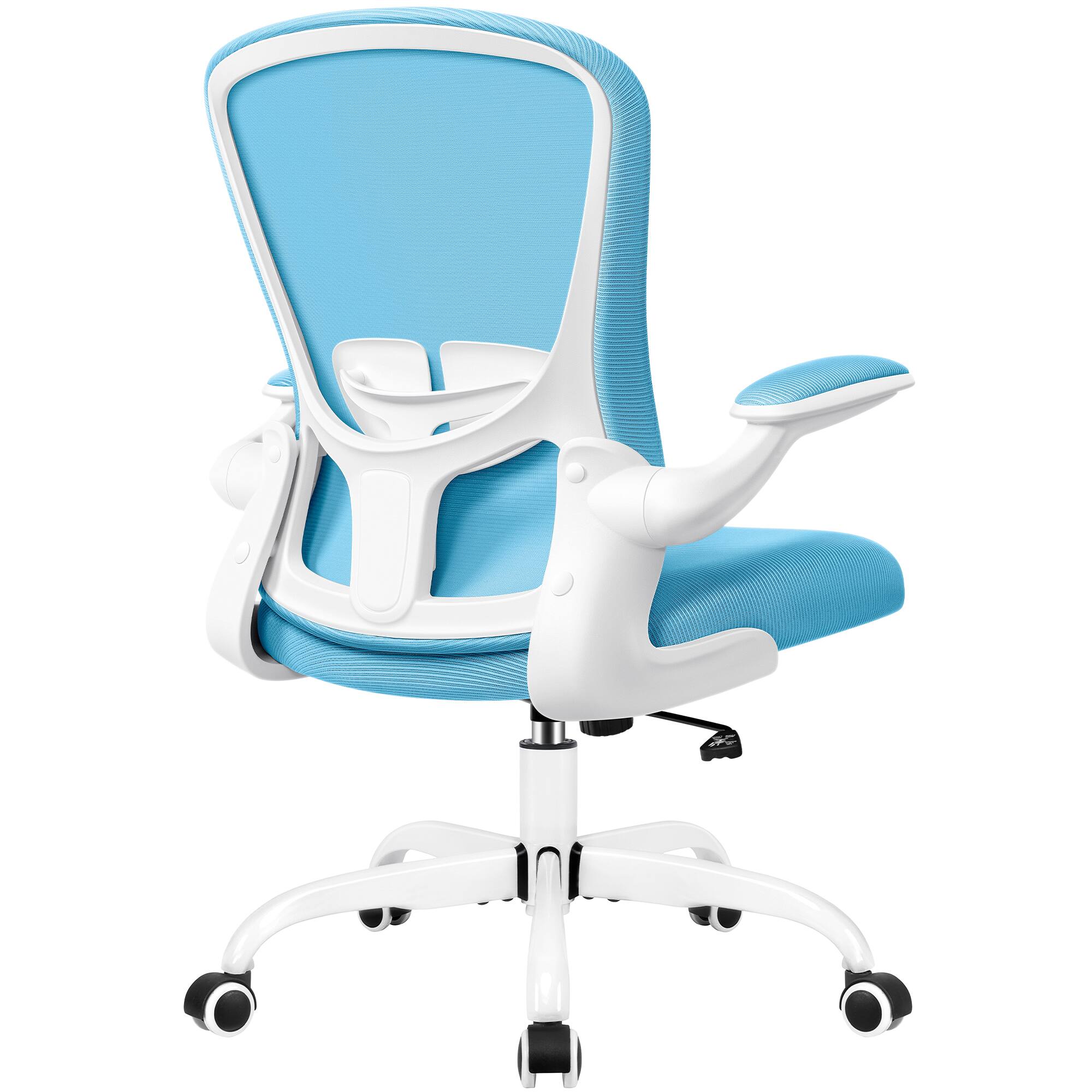 Alt View 4. KERDOM - Ergonomic Desk Chair, Swivel Computer Chair with Flip-up Arms, Adjustable Lumbar Support & Height, Breathable Mesh, Tilt - Blue.