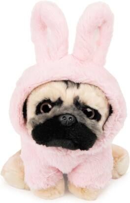 Gund - Doug the Pug 9-Inch Plush in Fuzzy Bunny Hoodie Soft Stuffed Animal for Kids Ages 1+ - Multicolour