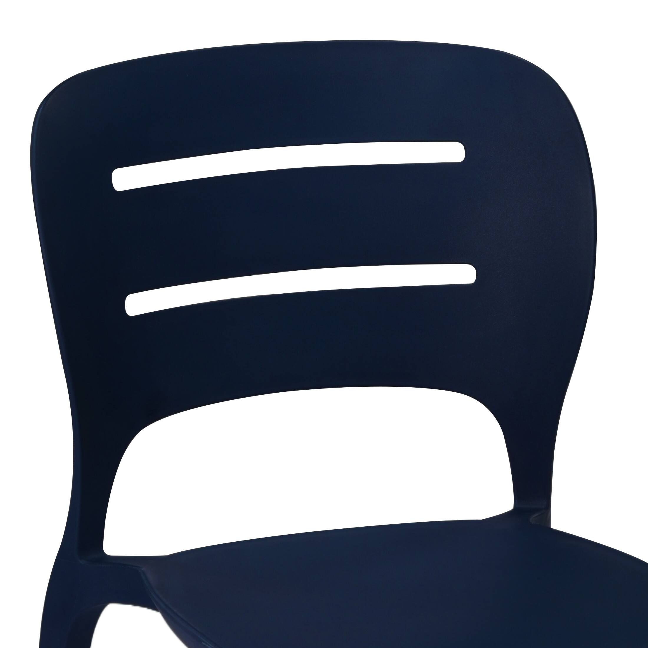Alt View 4. WestinTrends - WestinTrends Playa Outdoor Modern Stackable Plastic Patio Dining Side Chairs (Set of 2) - Navy Blue.