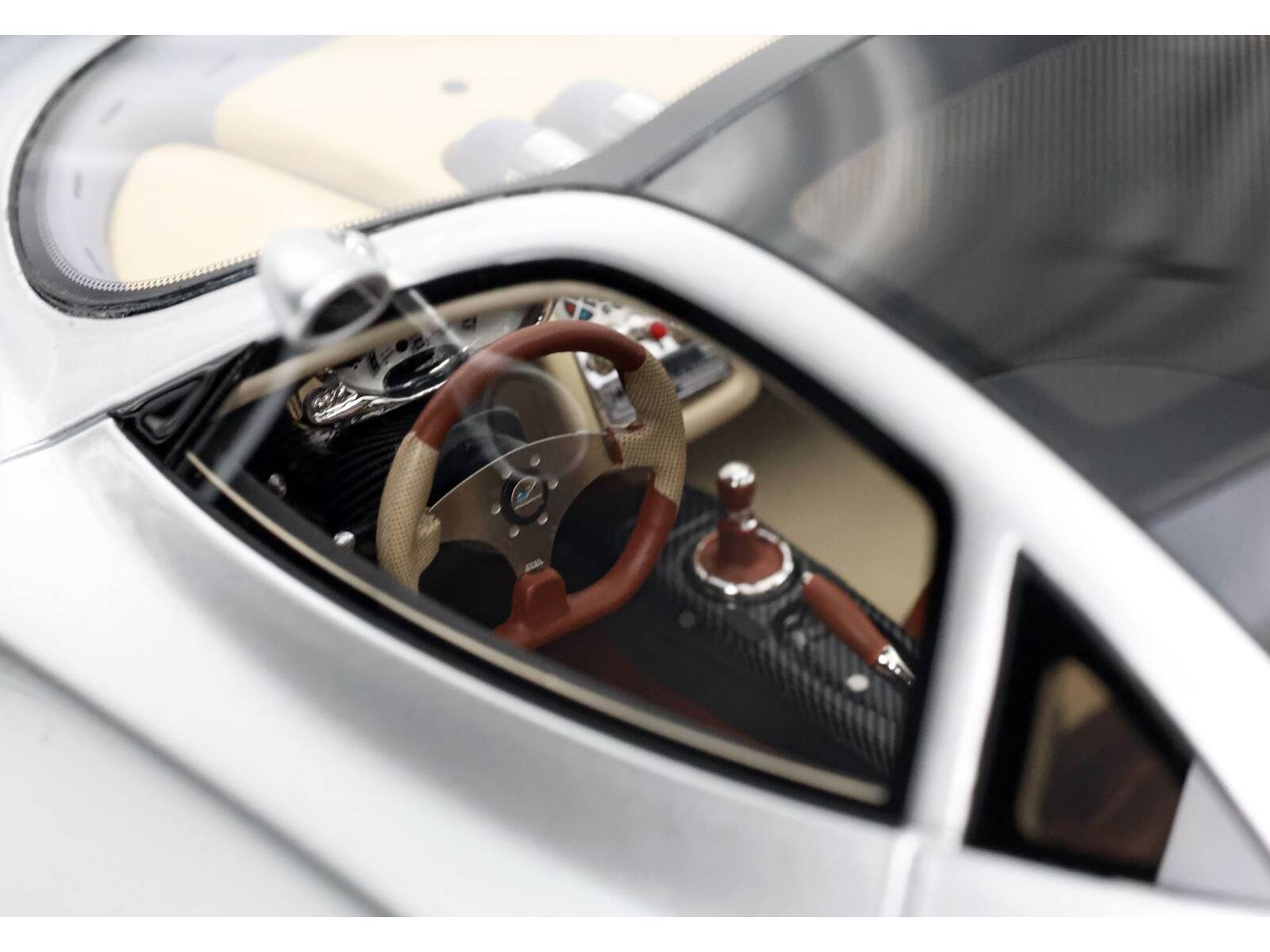Alt View 2. BBR - Pagani Zonda C12 Silver Metallic "VIN 001 20th Anniversary Restoration" with CASE Limited Ed 1/18 Model Car by BBR.