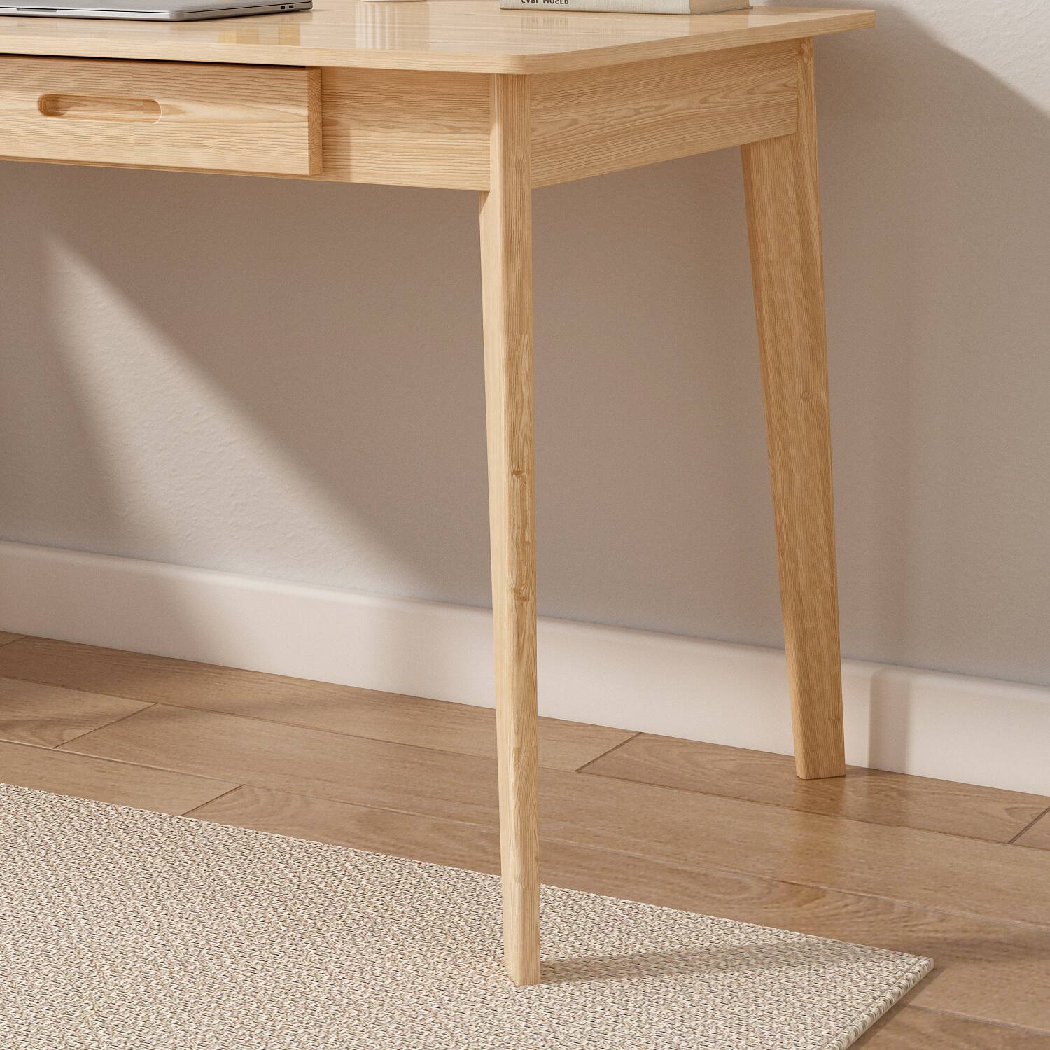 Alt View 4. FUFU & GAGA - FUFU&GAGA 47.2" Dual - Drawer Office Desk - Versatile Workstation for Study & Gaming - Wooden.