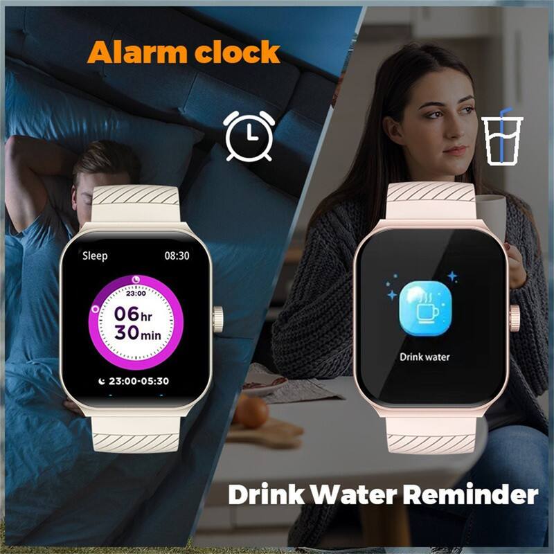 Alarm clock  
Sleep 08:30  
23:00  
06 hr 30 min  
Drink water 23:00-05:30  
Drink Water Reminder