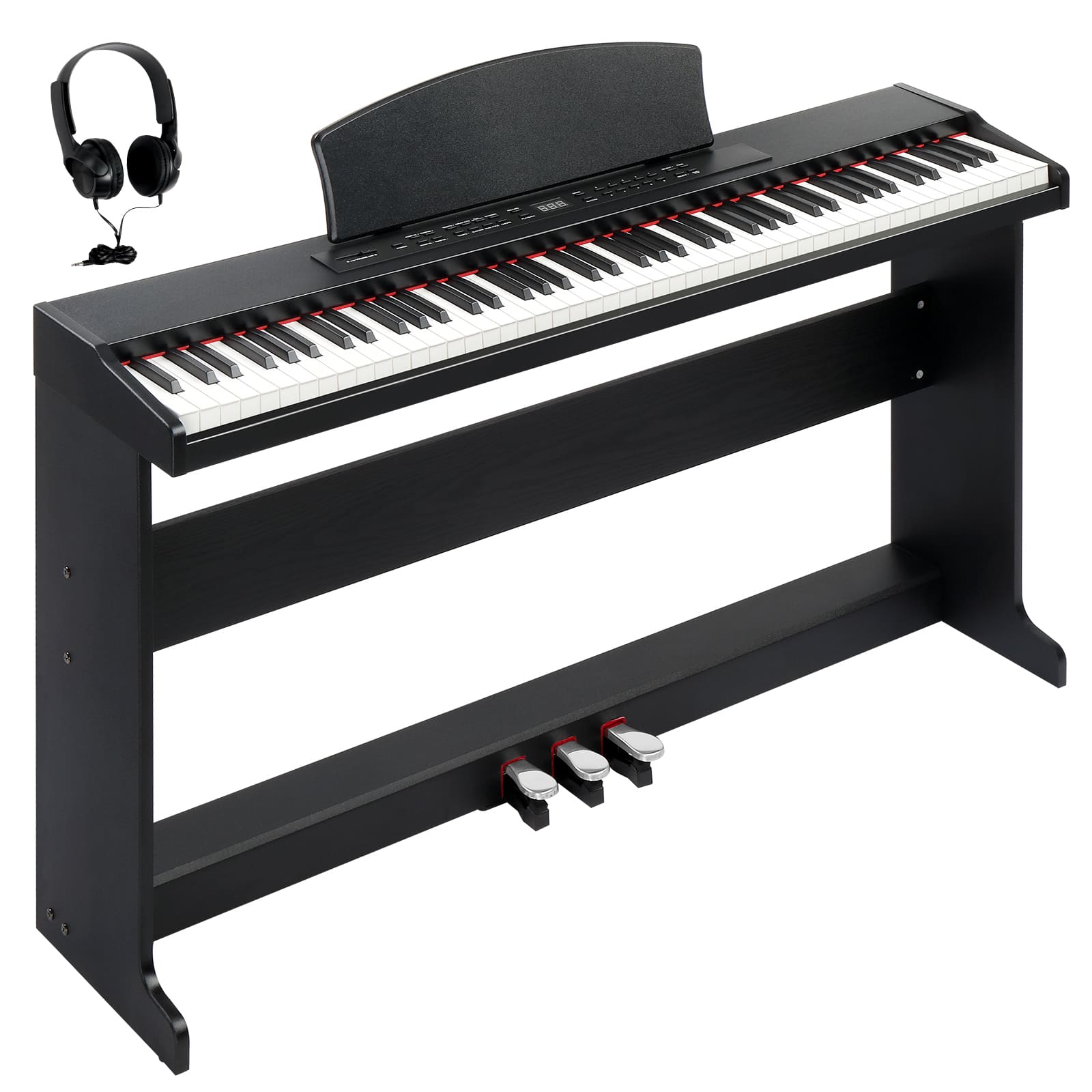 Winado - 88 Key Piano Keyboard Digital Piano with 3 Tone Controls, MIDI & Bluetooth Functionality, Includes Headphones