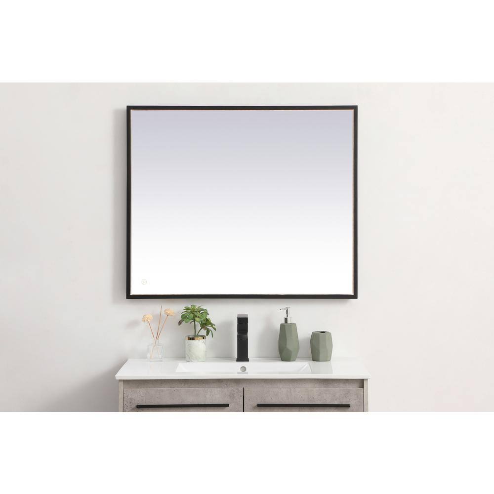 Alt View 4. Elegant Decor - Pier 30x36 inch LED mirror with adjustable color temperature - Black.