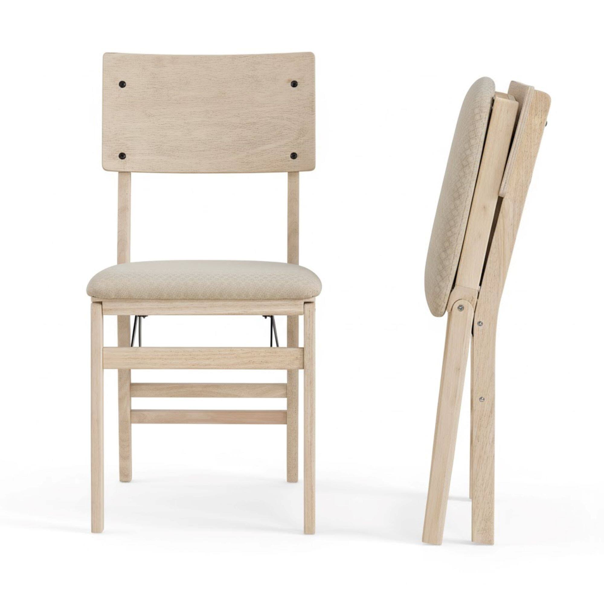 Front. Stakmore - Stakmore Unfinished Folding Chair Comfort Curve Back - Natural.
