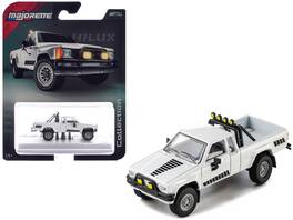 1985 Toyota Hilux SR5 Pickup Truck White with Black Graphics "Collection" Series 1/64 Diecast Model Car by Majorette