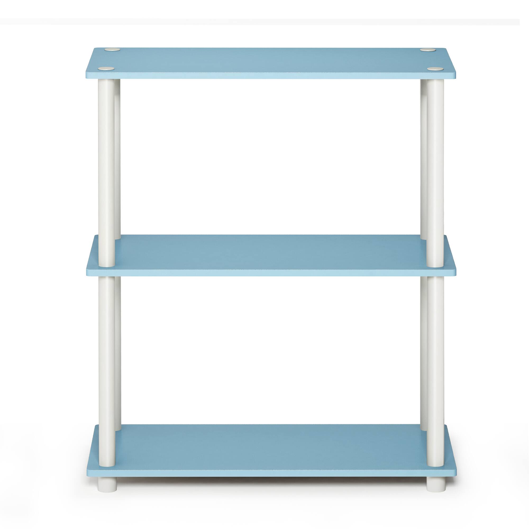 Alt View 2. Furinno - Turn-N-Tube 3-Tier Compact Multipurpose Shelf Display Rack, Light Blue/White - Light Blue/White.