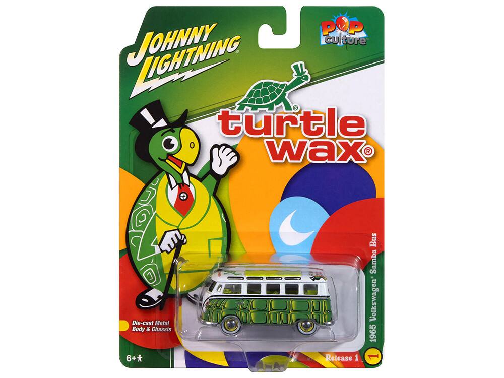 Johnny Lightning  
turtle wax  
Die-cast Metal Body & Chassis  
6+  
Release 1  
1965 Volkswagen Samba Bus
