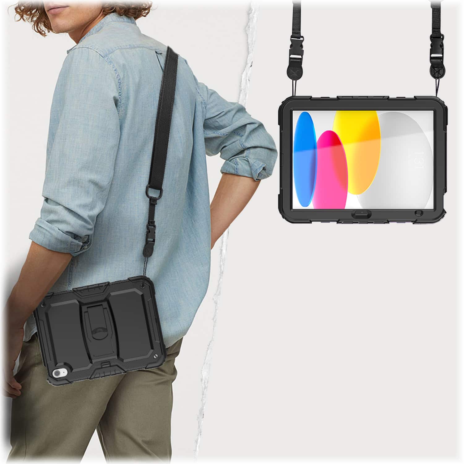 Alt View 15. SaharaCase - Raider Series Heavy Duty Kickstand Case for Apple iPad 11'' (A16) and 10.9" (10th Gen) - Black.