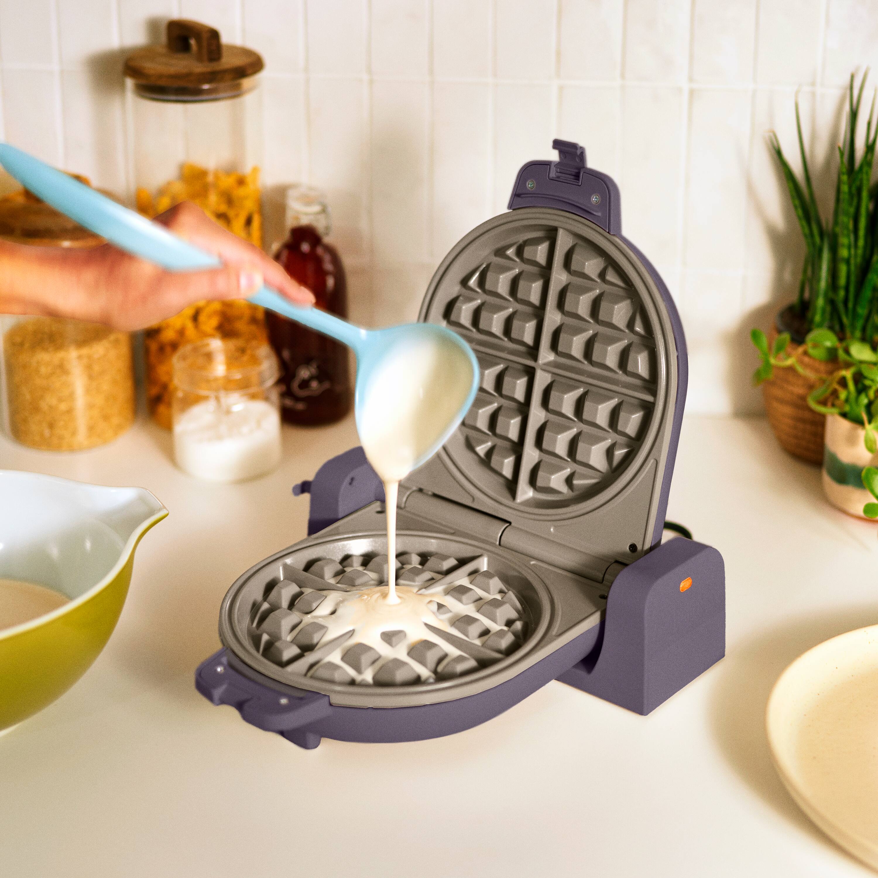 Alt View 7. Bella - Fits-anywhere Kitchenware: Flip & Store Belgian Waffle Maker - Plum.
