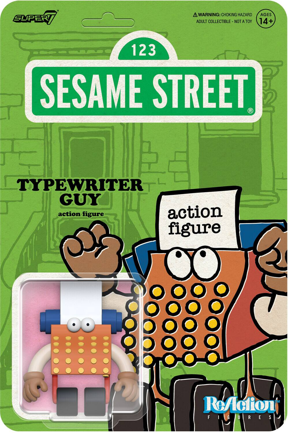 Super7 - Sesame Street - ReAction Figures Wv6 - Typewriter Guy - COLLECTIBLES