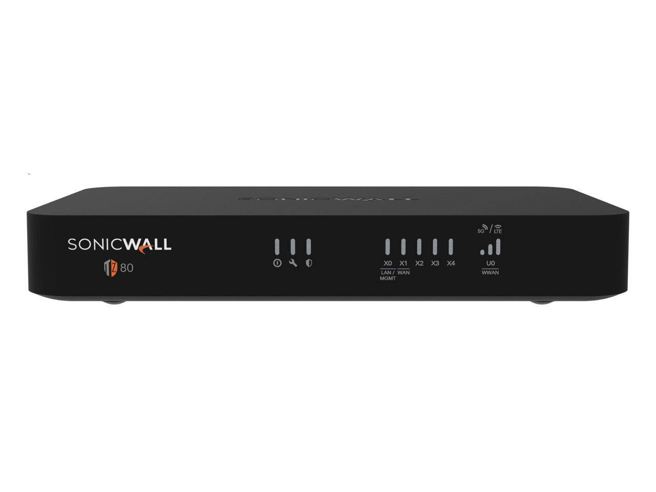 SONICWALL TZ 80

X0 X1 X2 LAN/WAN MGMT X3 X4 SG S/A LTE U0 WWAN