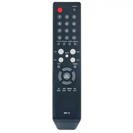 INPUT 1 2 3 4 5 6 7 8 9 0 - CD PICTURE SOUND SLEEP DISPLAY VOL+ MUTE CH+ VOL- CH- EXIT MENU A OK ENTER CC MTS ASPECT FAV RMT-12